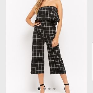 stretch-woven balck/white jumpsuit